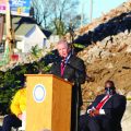 Clarksville mayor Joe Pitts speaks at the multi-purpose event center's groundbreaking ceremony. KELSEY STORY | THE ALL STATE