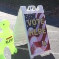 A sign is posted outside of Cumberland Presbyterian Church to vote. KELSEY STORY | THE ALL STATE